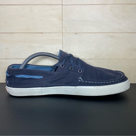 Tretorn Otto Boat Shoes Men's Size 10 Blue Canvas Loafers - Picture 3 of 11
